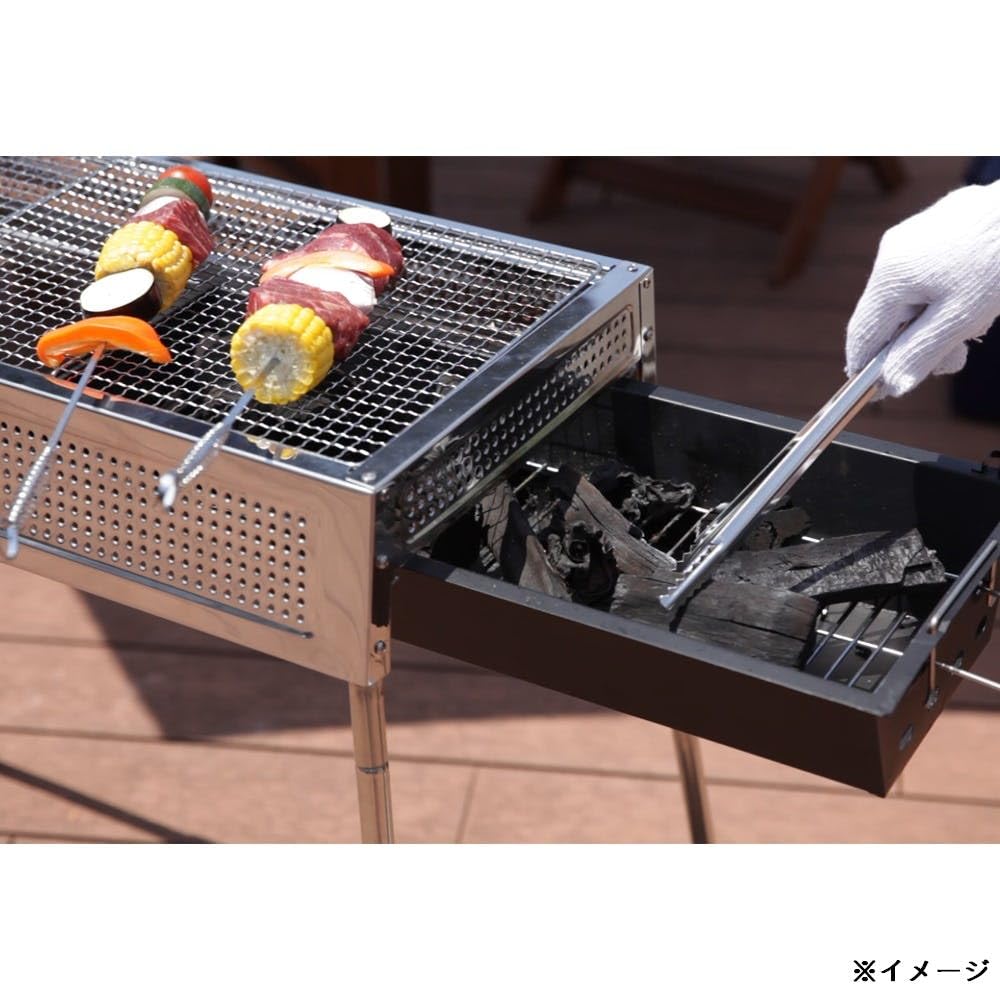 Amazon | カインズ(CAINZ) 炭の継ぎ足しが簡単コンロ 幅74〜83cm 奥行